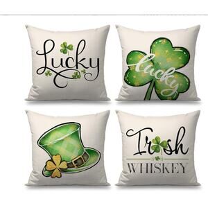 4 pc set Throw Pillow Covers 18x18 Polyester St. Patricks Day